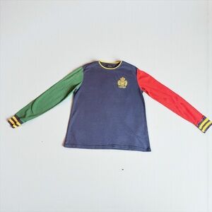 POLO RALPH LAUREN MENS LARGE COLORBLOCK WAFFLE KNIT CREST LOGO LONG SLEEVE